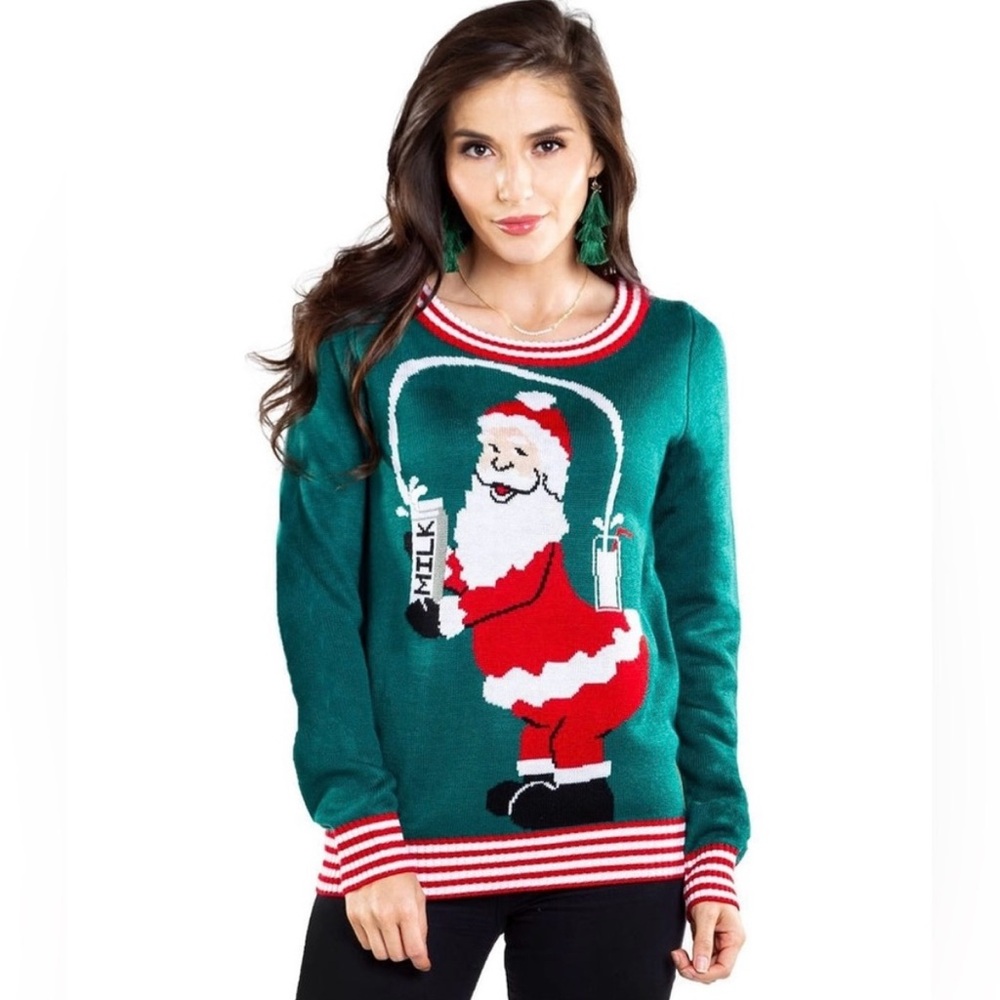Green Santa Claus Christmas Sweater
